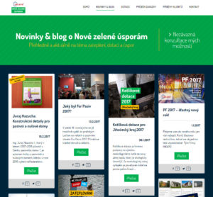 Novinky/blog postupně rozšiřují a zkvalitňují obsah webu. Dochází k vhodnému propojení i s dalšími informačními kanály.