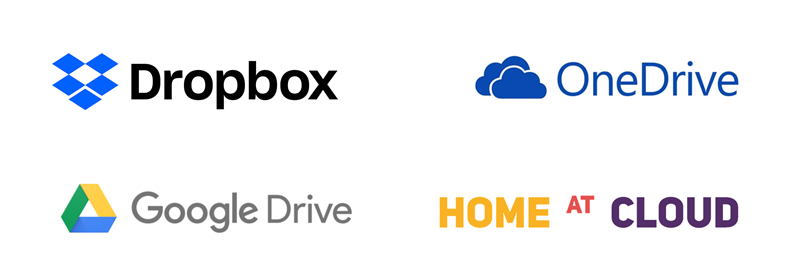 Příklady cloudových úložišť: Dropbox, OneDrive, Google Drive a Home at Cloud Drive